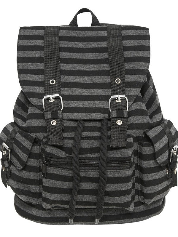 Striped Cover Retro Function Large Capacity Backpacks