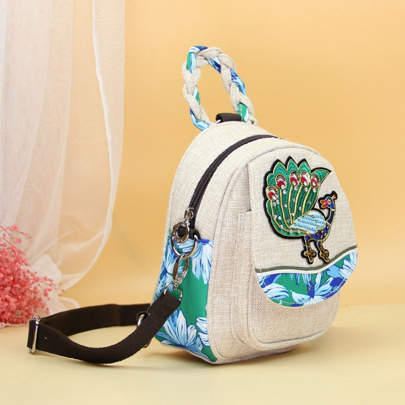 Cute Cartoon Peacock Portable Fabric Multifunctional Bags