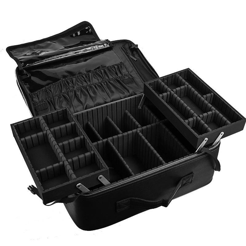 Large Capacity Professional Partition Storage Makeup Portable Nail Tattoo Toolbox Cosmetic Case
