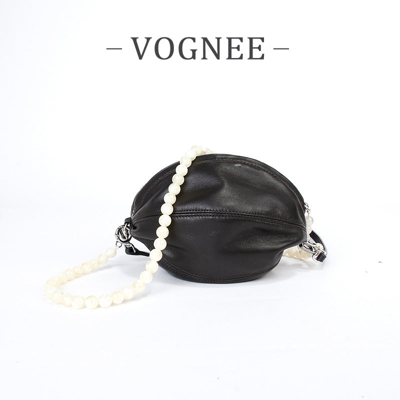 Women's Design High-grade Sheepskin Beaded Lantern Chain Shoulder Bags