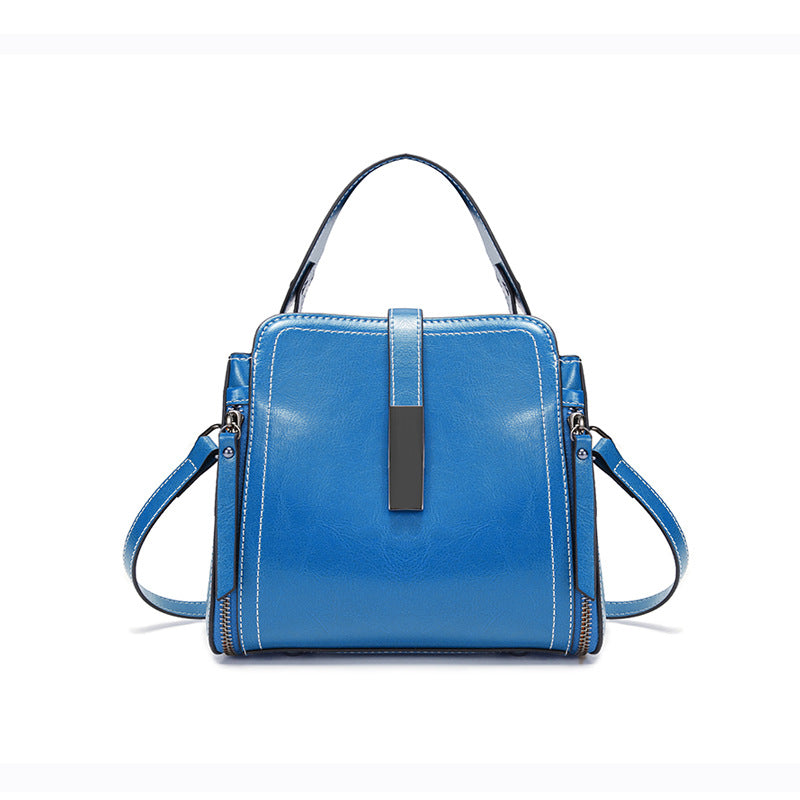 Women's Cowhide Fashion Trendy Retro Temperament Commute Women's Shoulder Bag