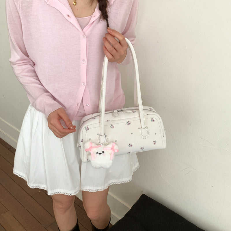 Women's Fashion Printed Commuter Underarm Portable Boston Bags