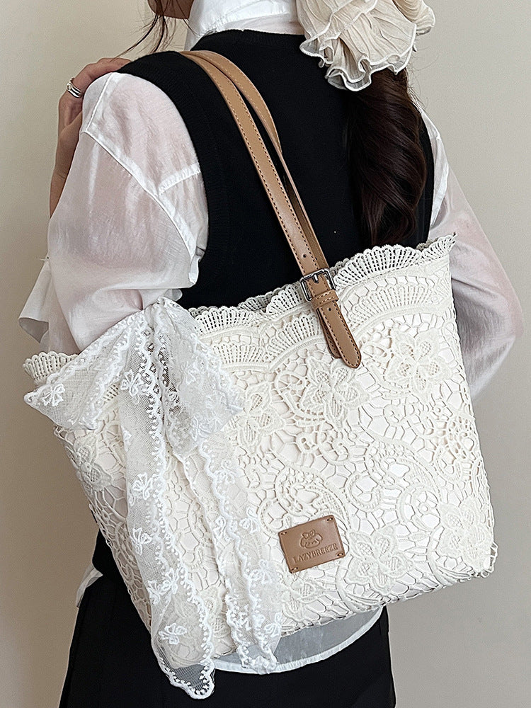 Niche Korean Style Large Capacity Woven Summer Hollow Idle Women's Shoulder Bag