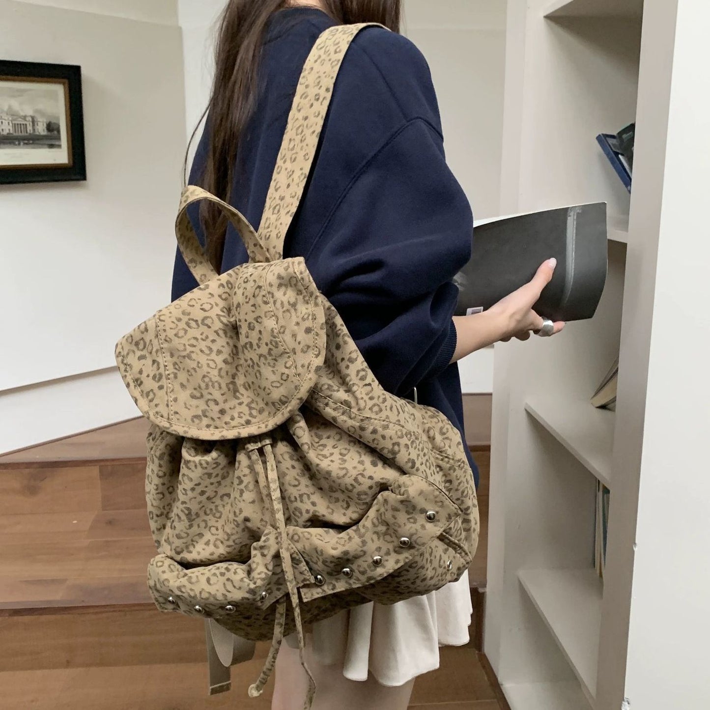 Women's Lightweight Fashion Large Capacity Leopard Print Backpacks