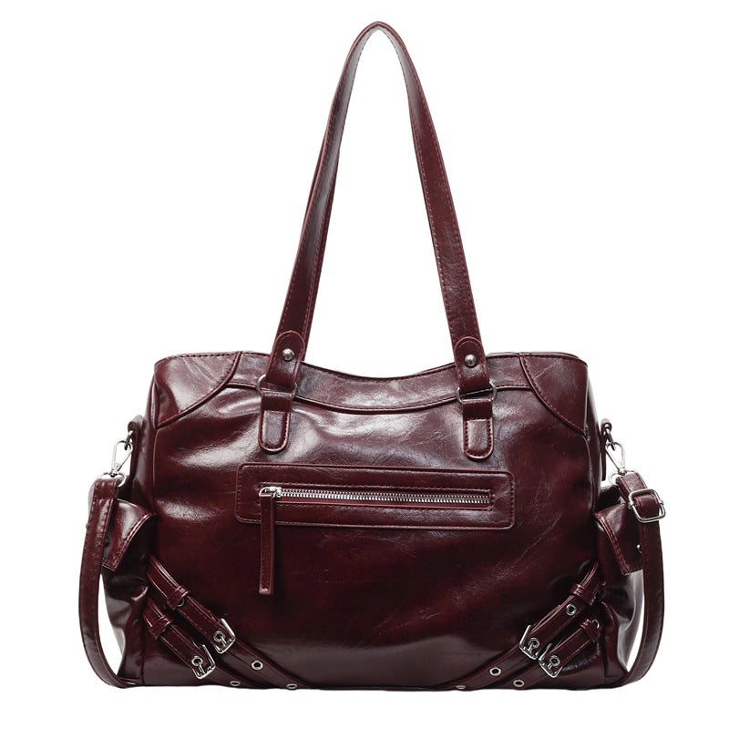Women's Korean Style Stylish Riveting Machine Car Large Tote Bag