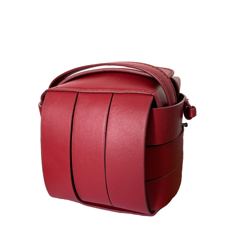 Women's Female Contrast Color Personality Commuter Simple Woven Women's Messenger Bag