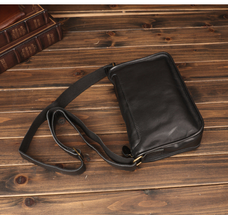 Men's Leather First Layer Cowhide Vintage Leisure Men's Messenger Bag