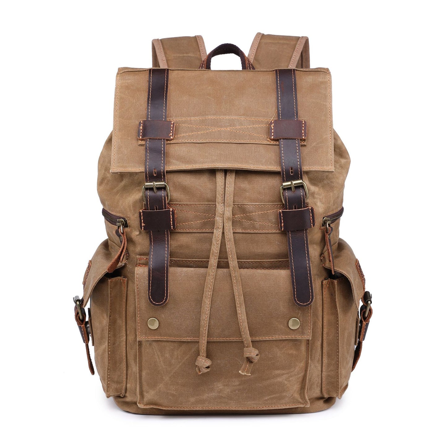 Women's & Men's American Retro Beeswax Canvas Computer Crazy Horse Genuine Leather Bags