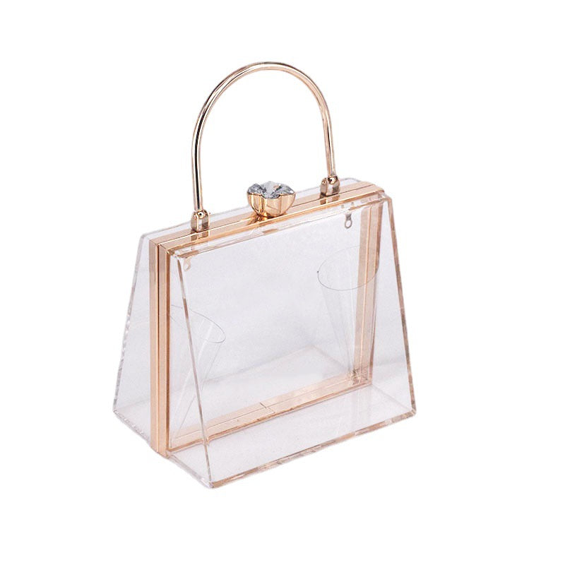 Dinner Inlaid Diamond Acrylic Transparent Creative Hand Carrying Coin Purses