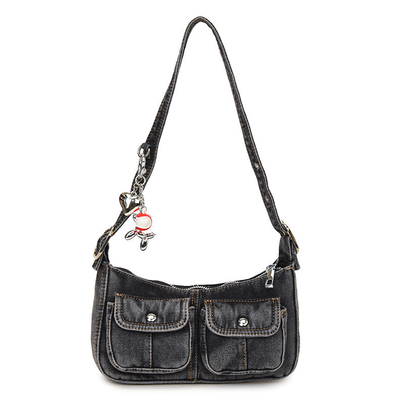 Women's High-grade Underarm Fashion Cool Cow Personality Motorcycle Women's Shoulder Bag