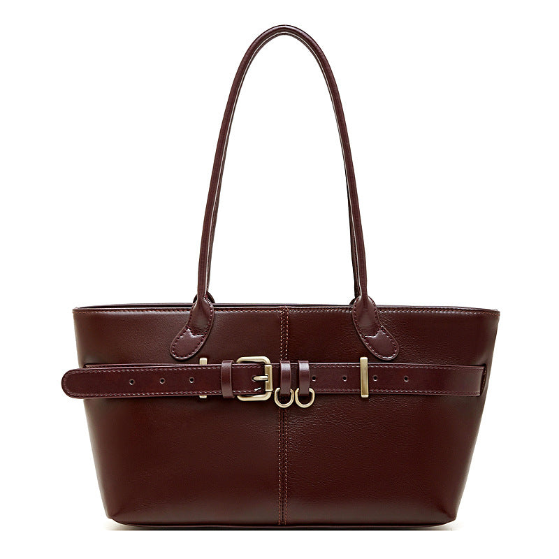 Women's Genuine Leather Winter Niche Commuter Vegetable Women's Shoulder Bag