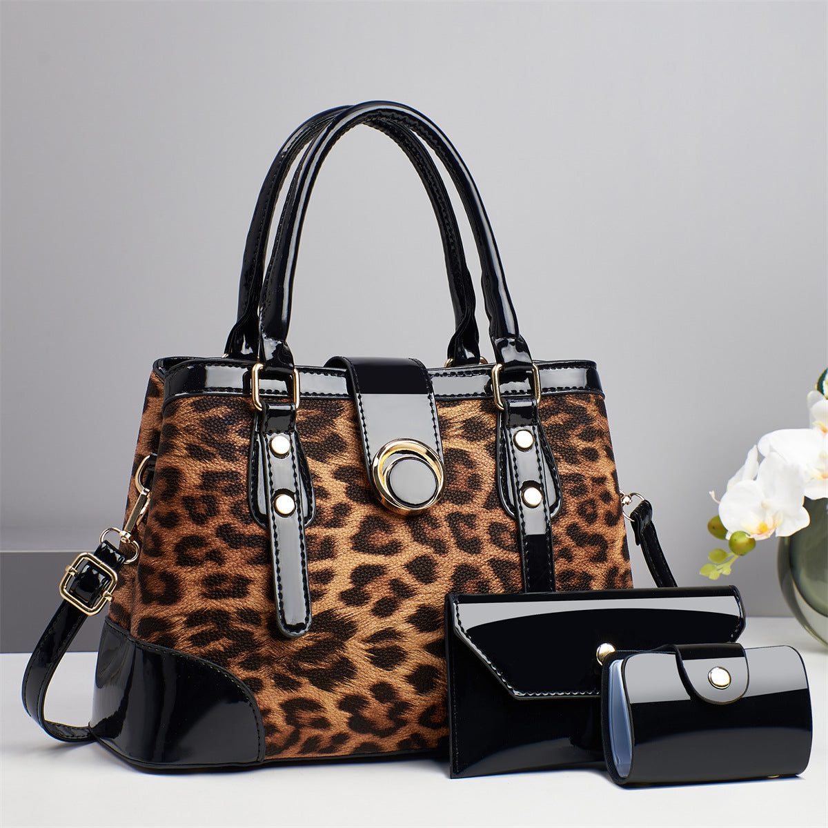 Vintage Patent Leather Large Capacity Personalized Bags