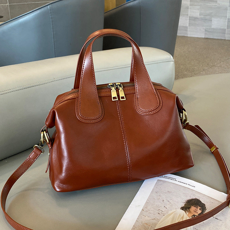 Women's Vegetable Tanning Leather High Sense Vintage Women's Handbag