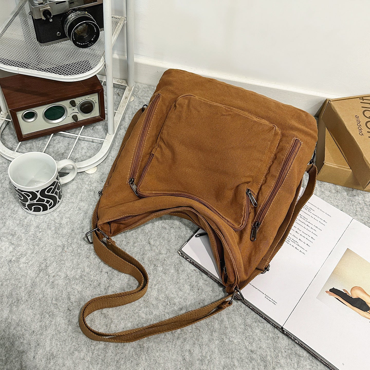 Women's Retro Washed Canvas Mori Style Multifunctional Women's Shoulder Bag