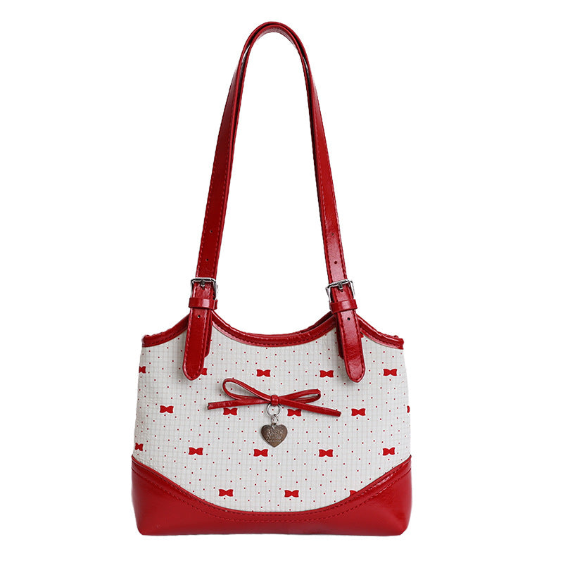 Women's Summer Fashion Bowknot Printed Underarm Western Style Tote Bag