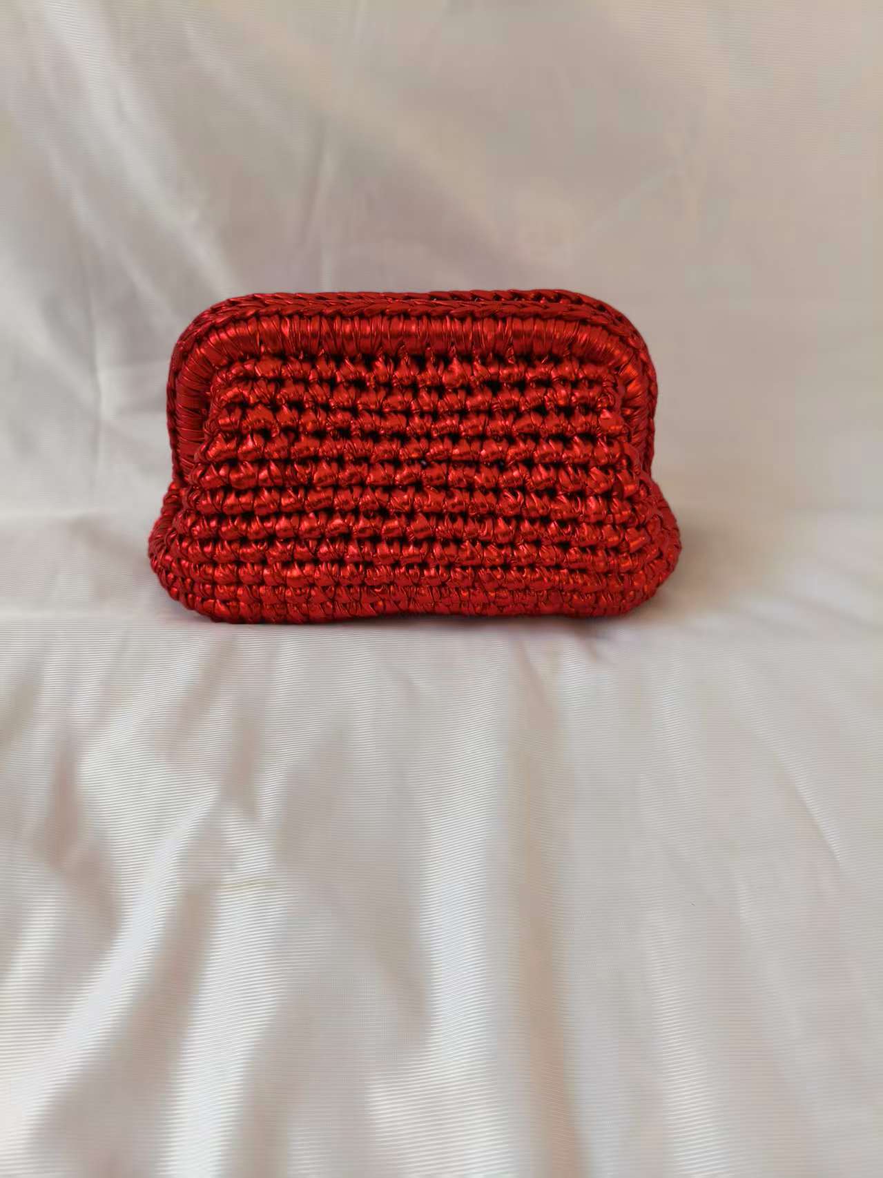 Crochet Clip Hand-held Gold Sier Woven Bags