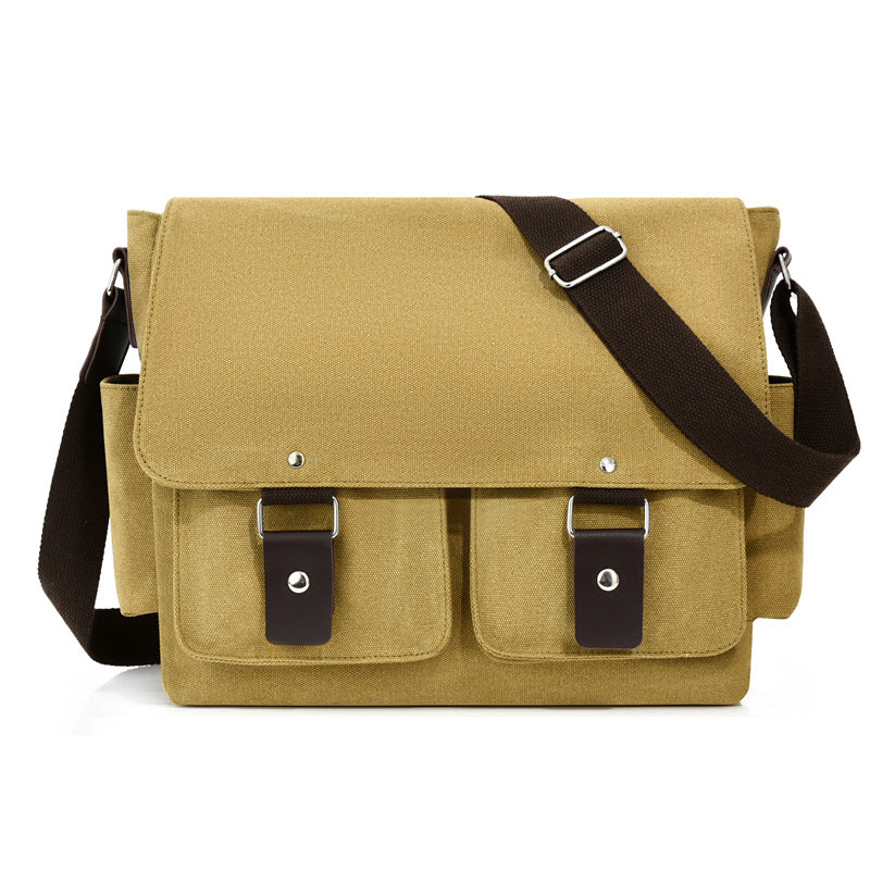 Men's Retro Canvas Horizontal Commuter Fashion Men's Messenger Bag