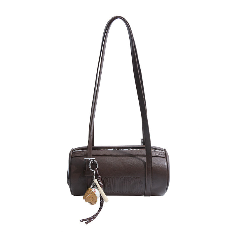 Women's Retro Texture Portable Soft Leather Round Bucket Bag