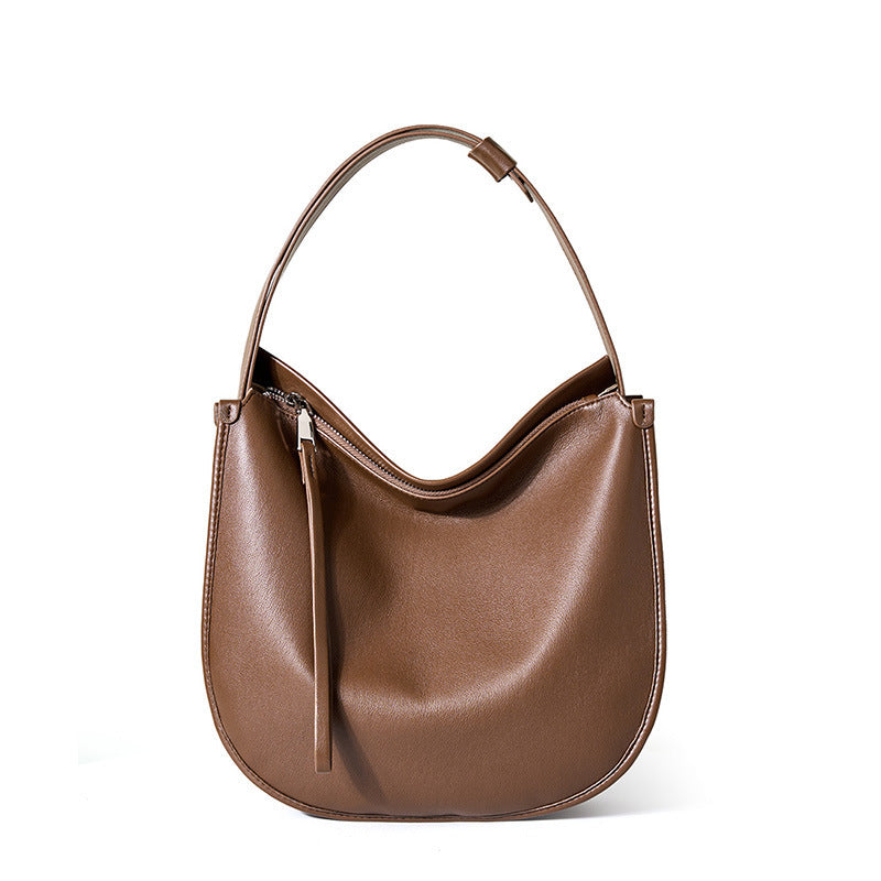 Style Minimalist Comfortable Soft Leather Cowhide Commuter Tote Bags
