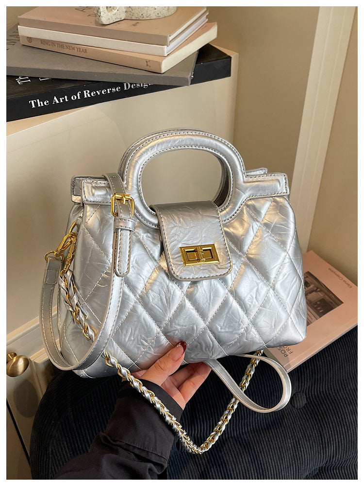 Women's Classic Style Rhombus Chain High-grade Minority Shoulder Bags