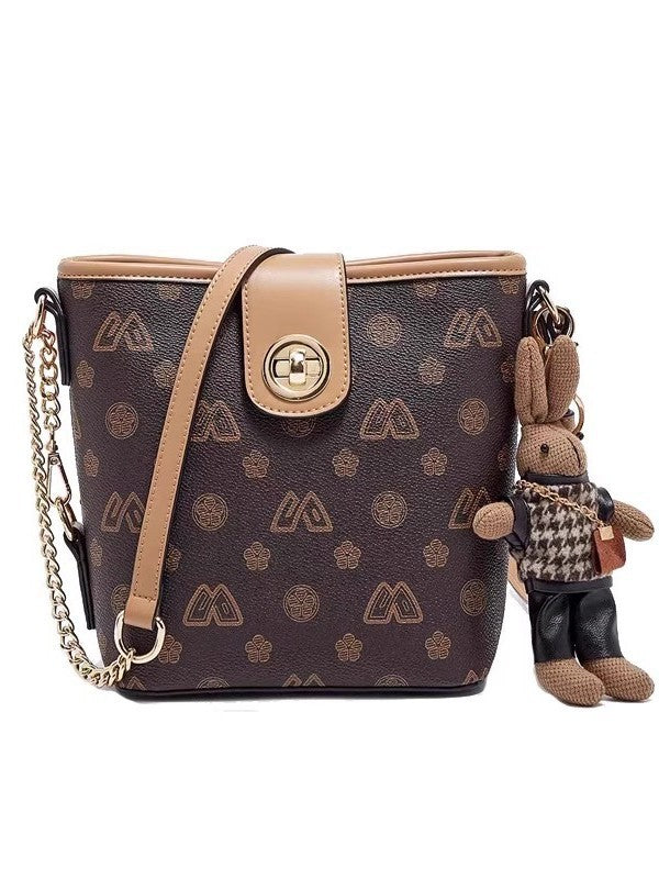 Women's Stylish Good Texture Printed Niche Design Bucket Bag