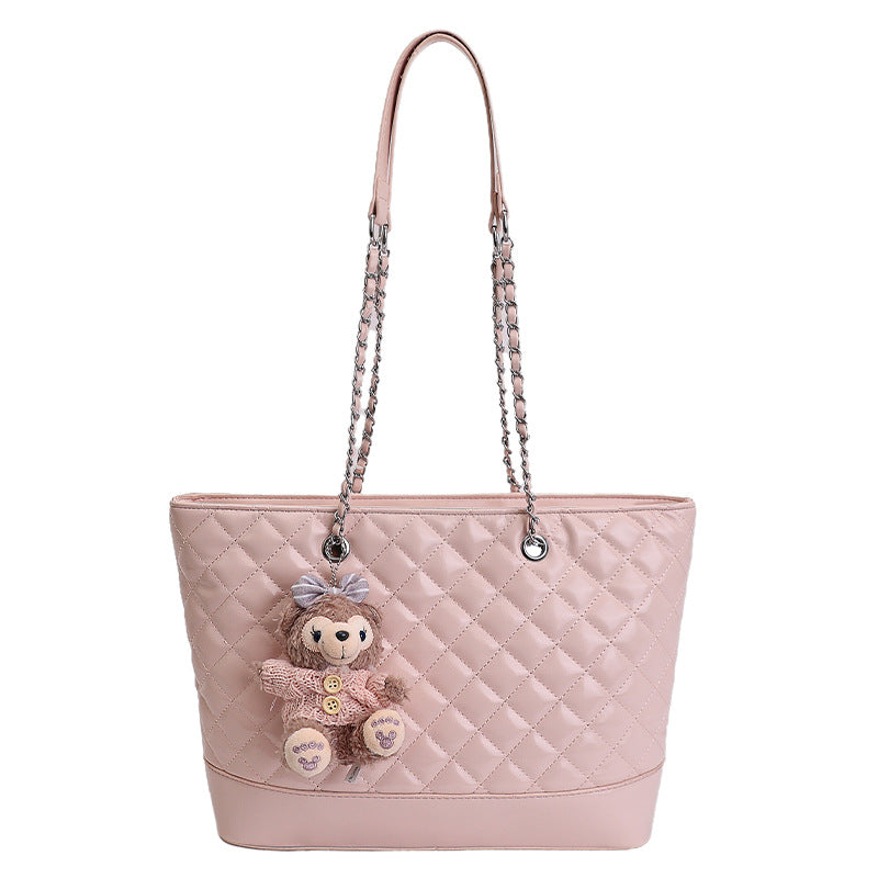 Women's Diamond Pattern Chain Retro Fashion Class Shoulder Bags