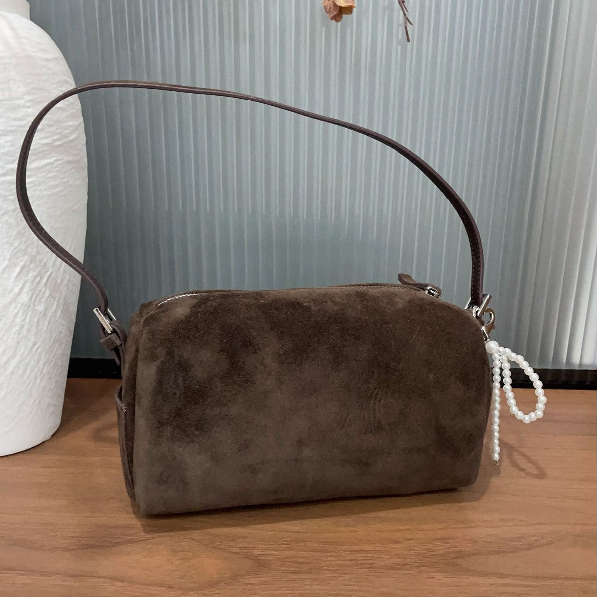 Niche Flannel Pen Female Round Underarm Bags