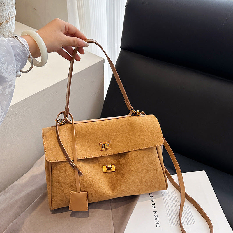 Women's Portable Niche Deerskin Veet Large Capacity Women's Handbag