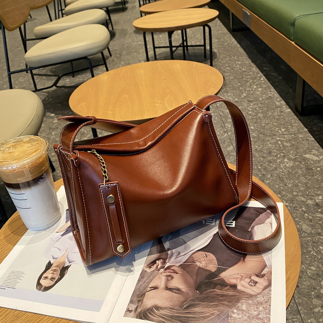 Fashion Genuine Leather Large Capacity First Layer Vegetable Small Square Bags
