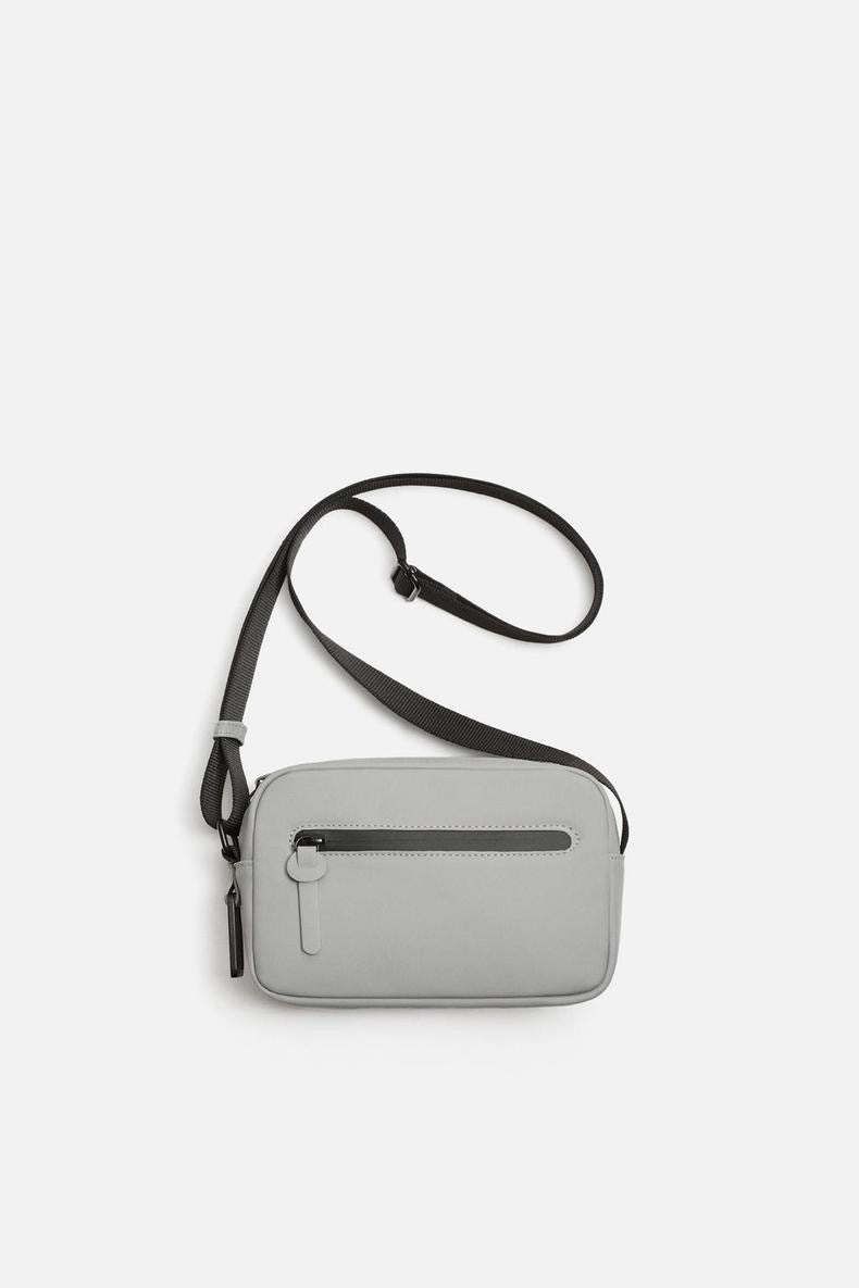 Classic Men's Black Rubber Mini Fashion Men's Messenger Bag