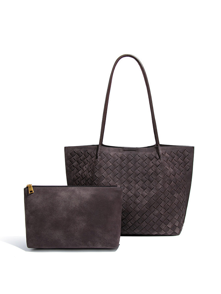 Retro Affordable Luxury Matte Leather Woven Underarm Bags