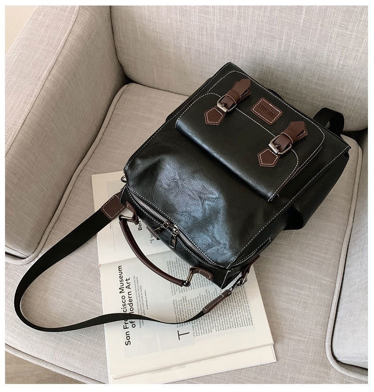 Women's Fashionable Retro British Simple Versatile College Women's Backpack