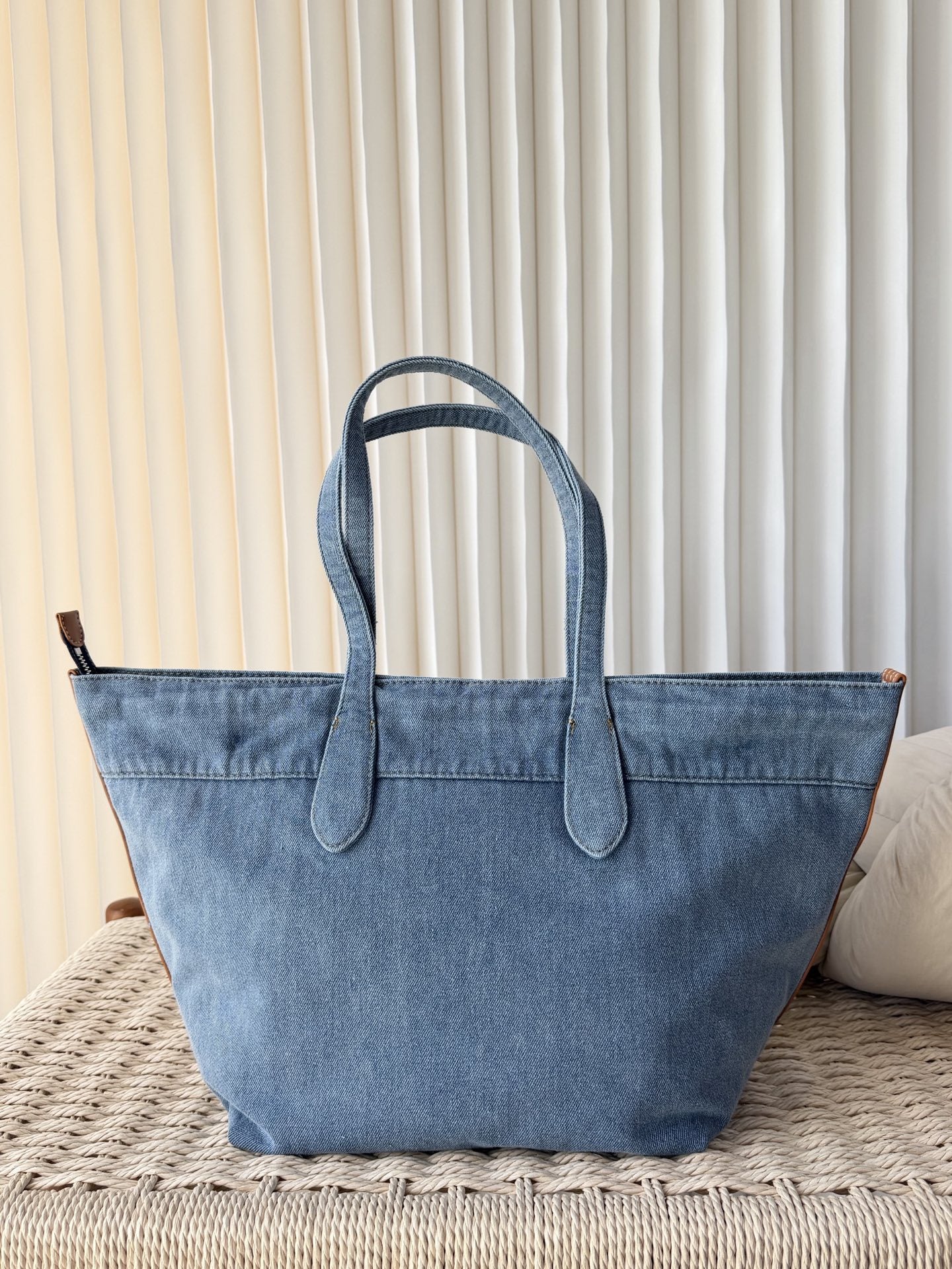 Classic Water Denim Blue Daily Commuter Tote Bag