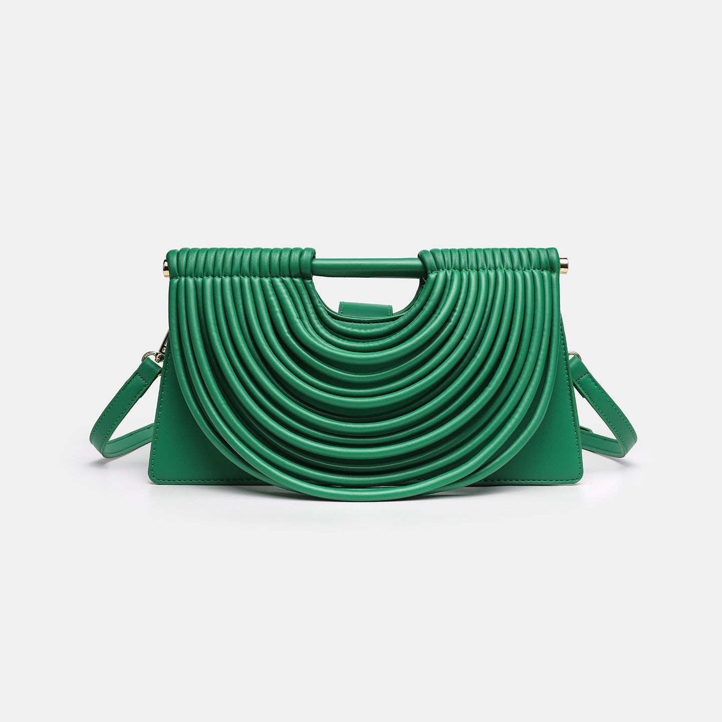 Women's Hand-woven Line Comb Design Trapezoidal Bags