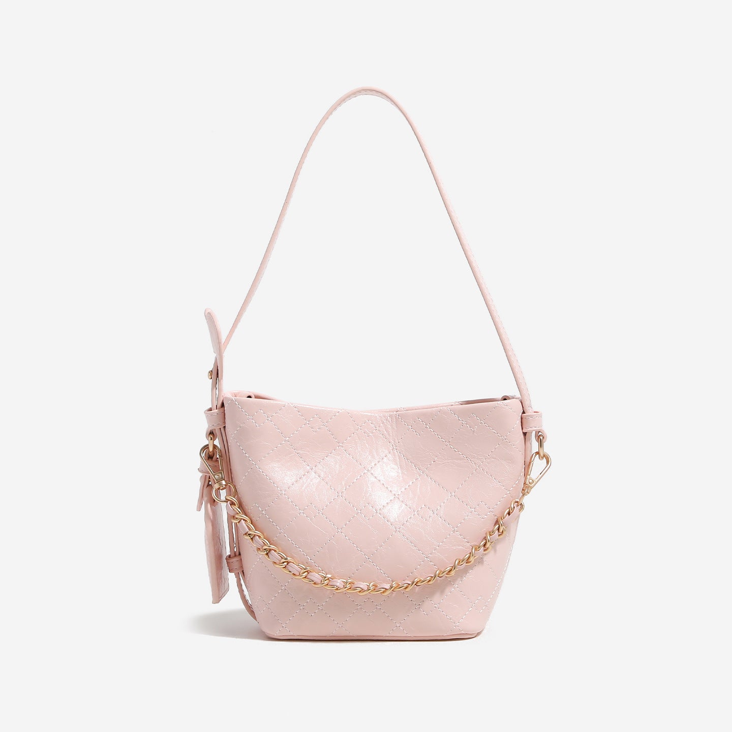 Women's Cherry Blossom Pink Love Spring Rhombus Chain Bags