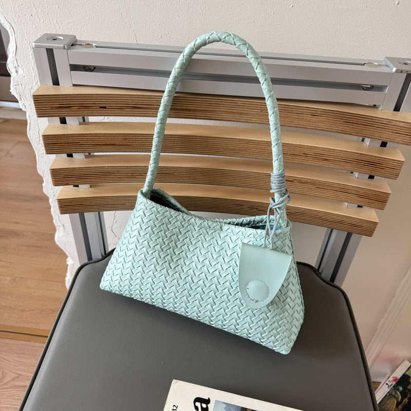 Women's Advanced Texture Light Luxury Woven Underarm Baguette Bags