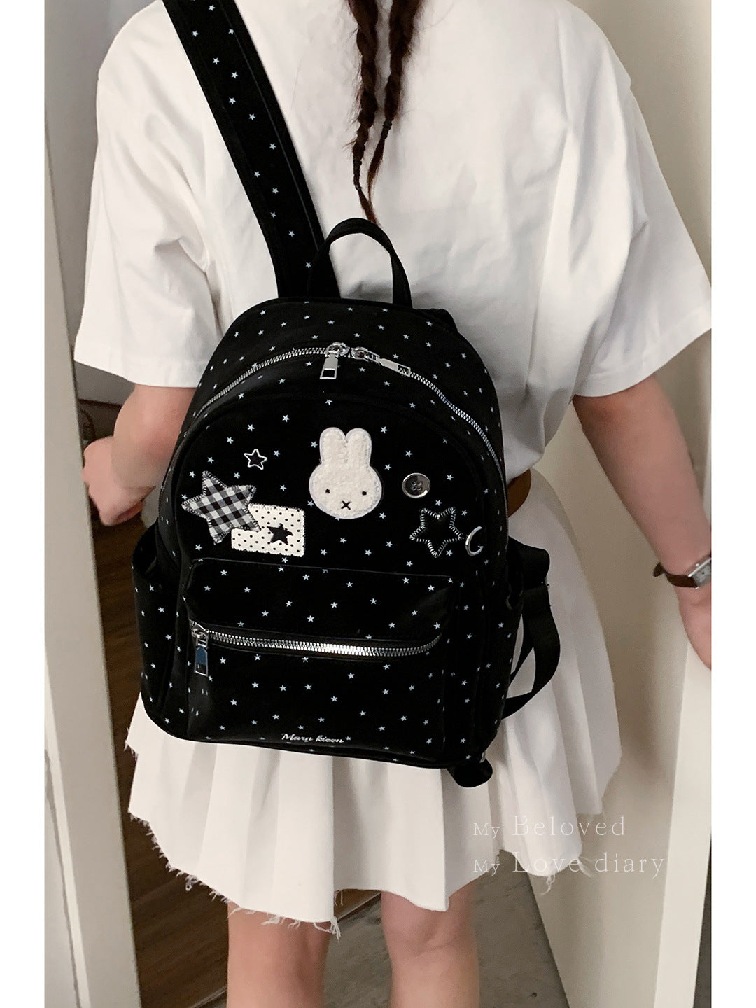 Style Cute Polka Dot Rabbit Large Capacity Women's Backpack