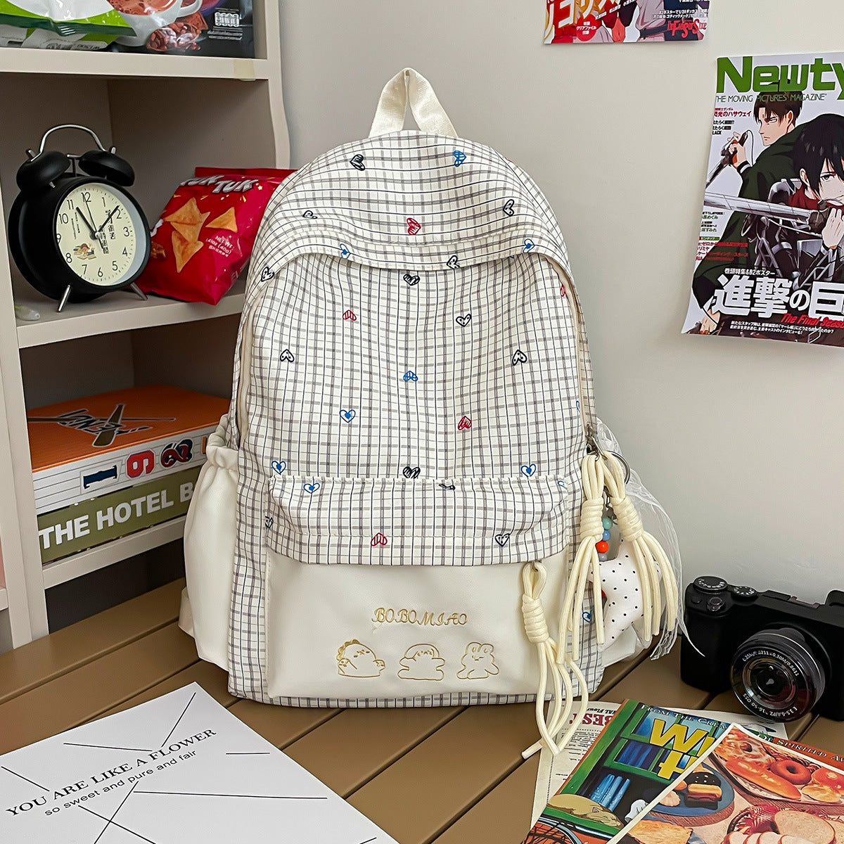 Leisure Plaid Female Junior High Cute School Bags