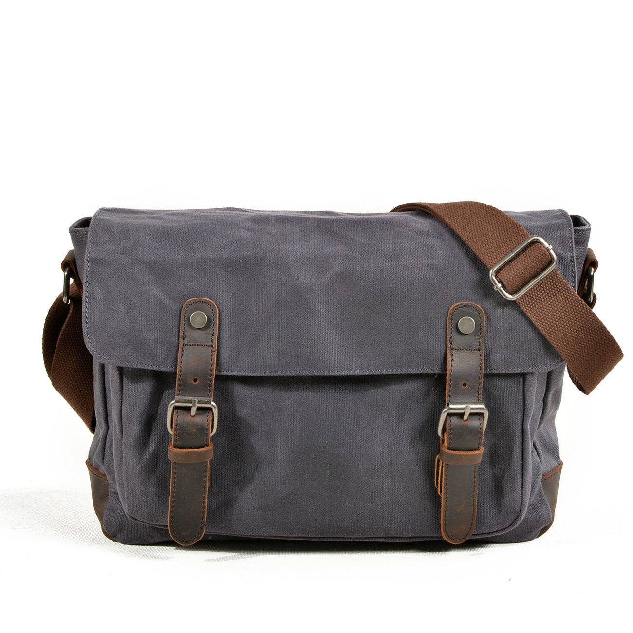 Men's Oblique Oil Wax Retro Sport Canvas Men's Messenger Bag