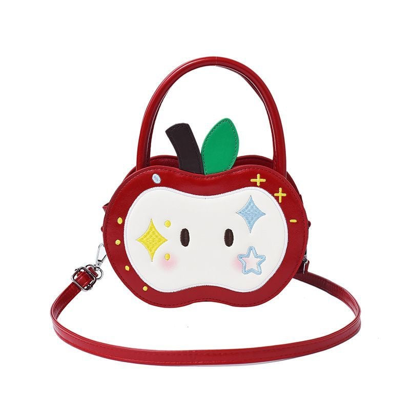 Women's Korean Cartoon Cute Red Apple Design Fashionable Leisure Backpack