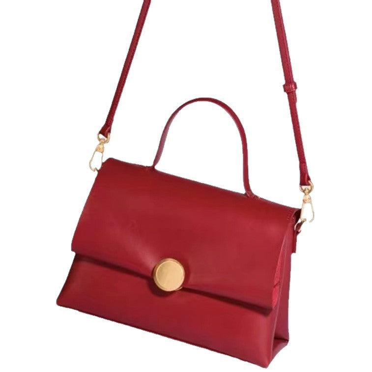 Women's Red Bridal Large Capacity Textured Wedding Women's Shoulder Bag