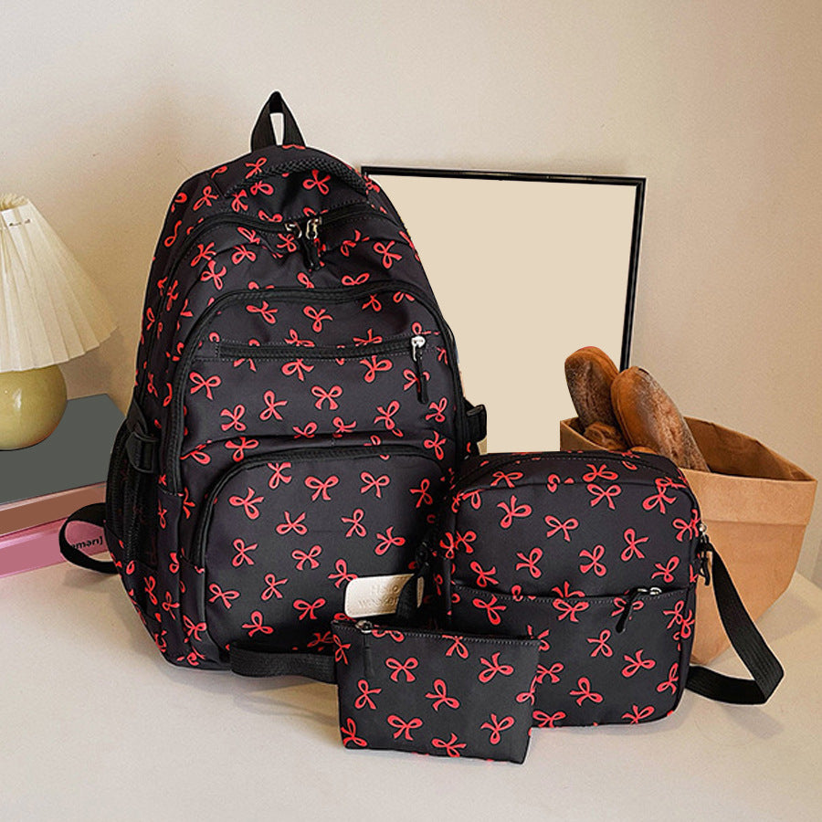 Three-piece Junior High College Large Capacity Women's Backpack
