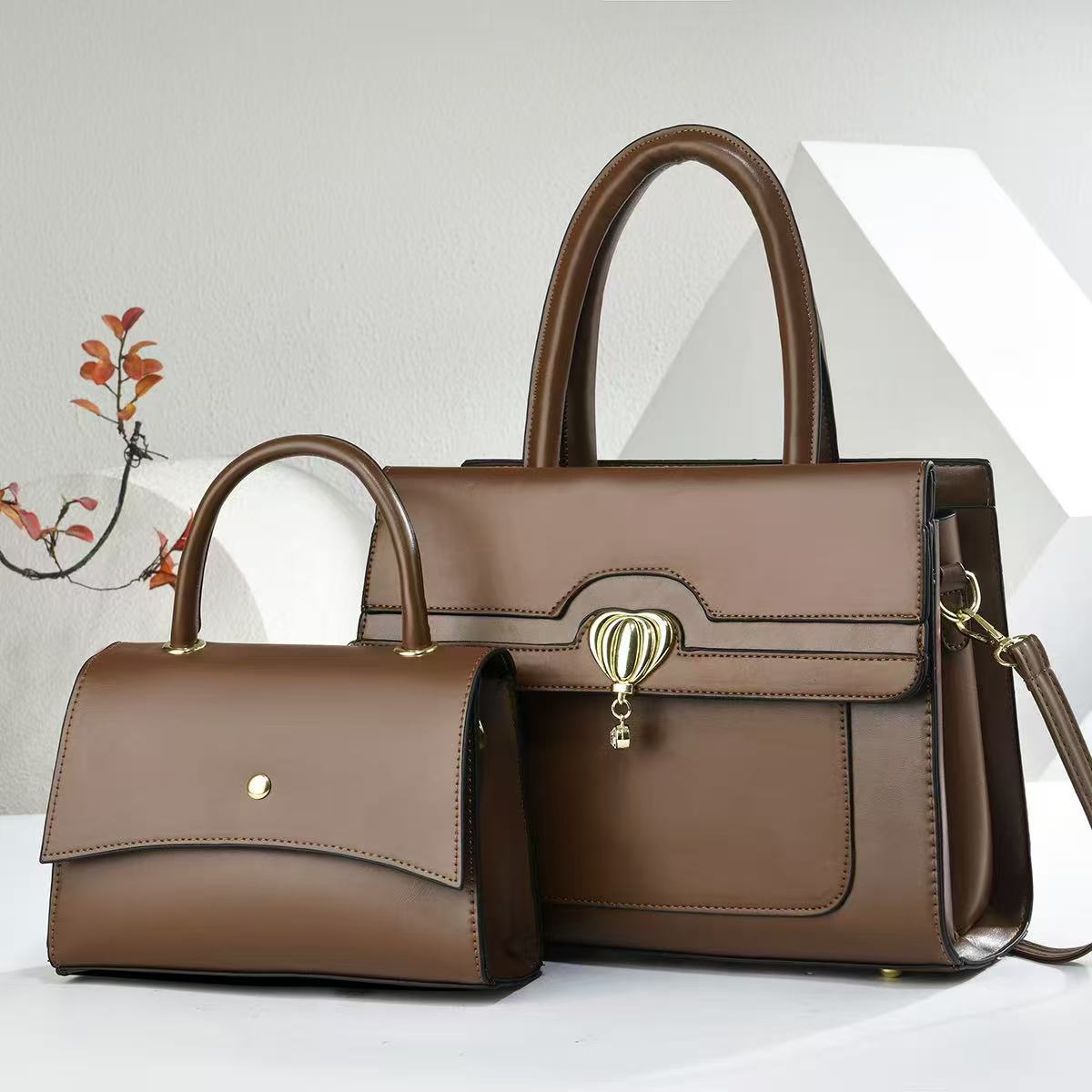 Elegant Retro Two-piece Set Large Capacity Underarm Bag