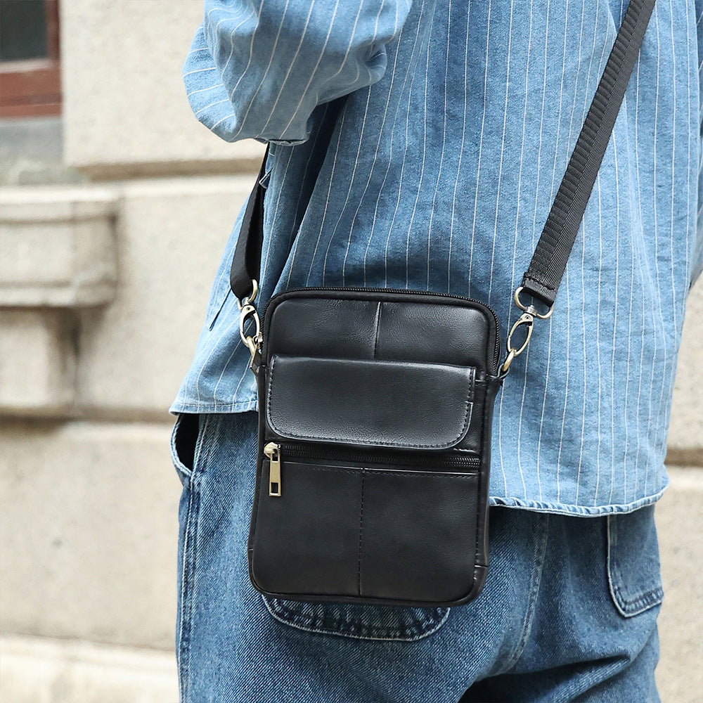 Men's Genuine Leather Mobile First Layer Cowhide Men's Messenger Bag