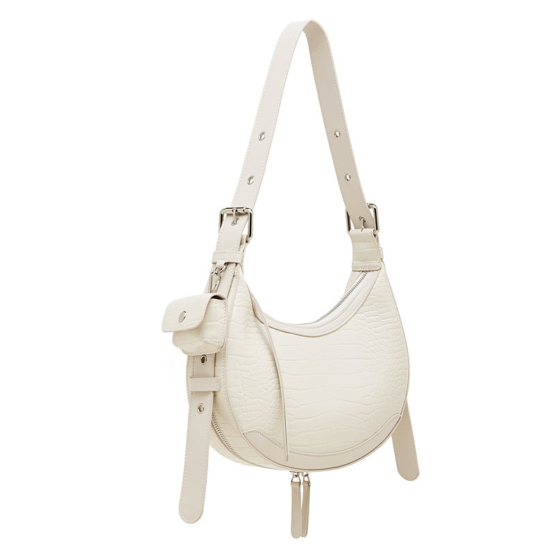 Women's Genuine Leather Design Crescent Underarm High Sense Women's Messenger Bag