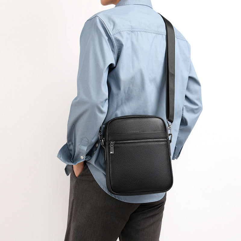 Men's First Layer Cowhide Large Capacity Business Shoulder Bags