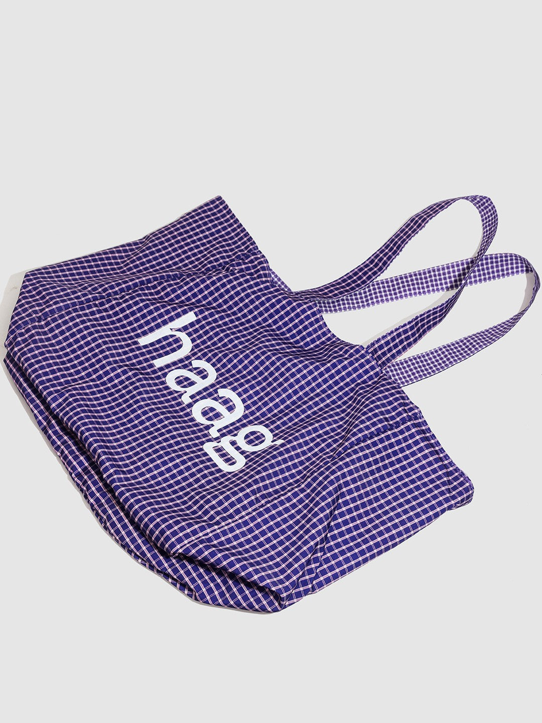 Plaid Purple Simple Large Capacity Letter Tote Bags