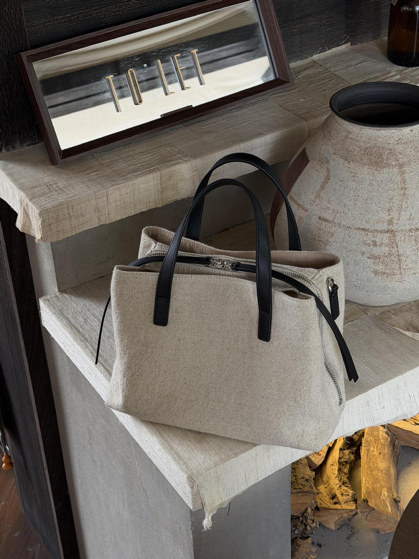 Women's Comparable Bean Lightweight Spring Linen Large Tote Bag