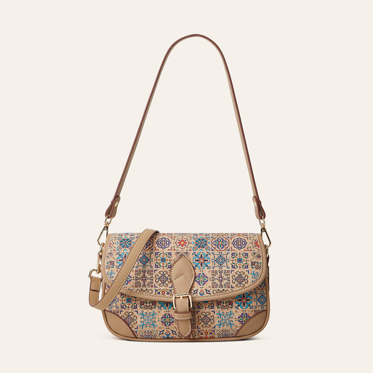 Women's Printed Cork Bark Niche Design Underarm Women's Shoulder Bag