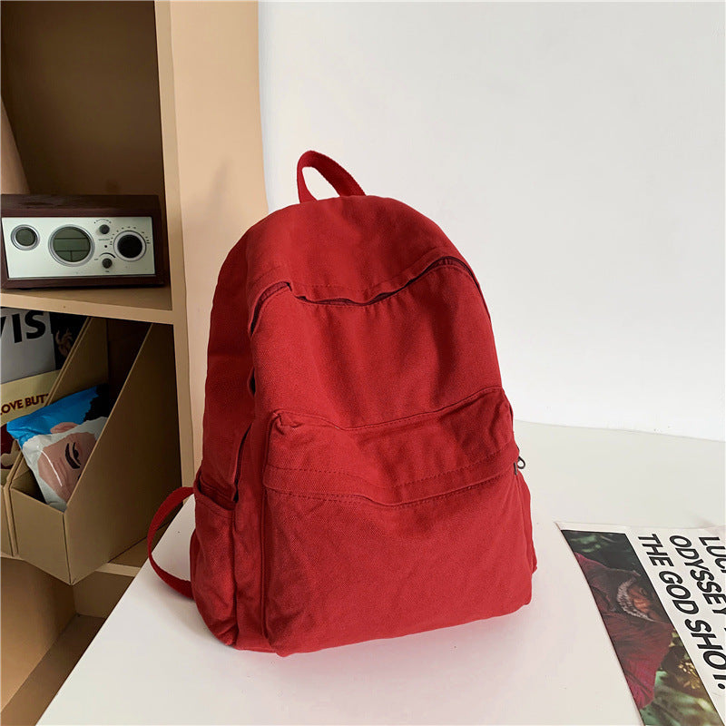 Large Capacity Retro Style Washed Canvas Women's Backpack